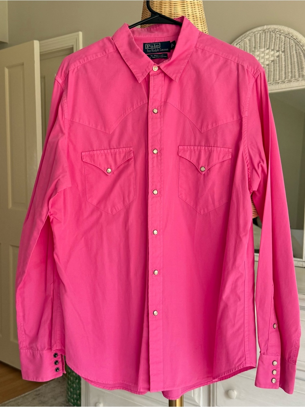 Polo by Ralph Lauren Bright Pink Western Snap Shirt